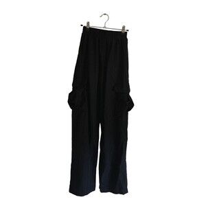Effordram Pants Size M Medium Black Stretchy Waist Cargo Pockets Women's